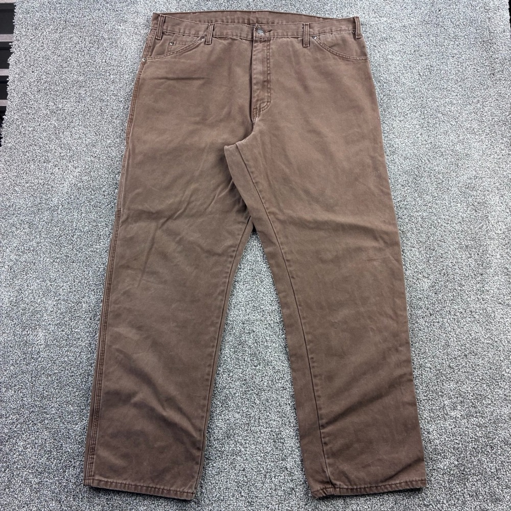 Vintage Dickies Carpenter Pants Mens 40x32 Brown‎ Faded Heavy Canvas Workwear